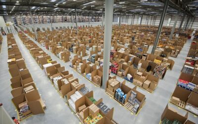 A large Amazon fulfillment center in Scotland